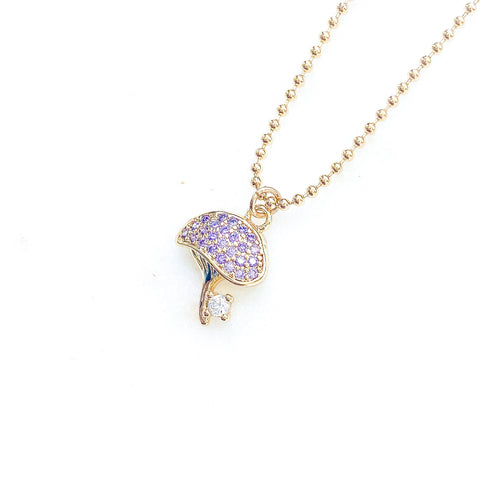 Lilac Mushroom Necklace