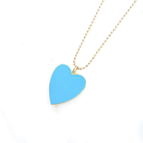 Enamel Large Heart Necklace