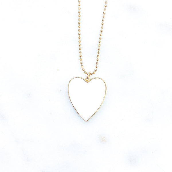 Enamel Large Heart Necklace