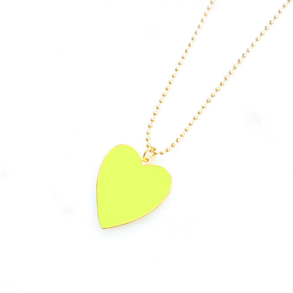 Enamel Large Heart Necklace