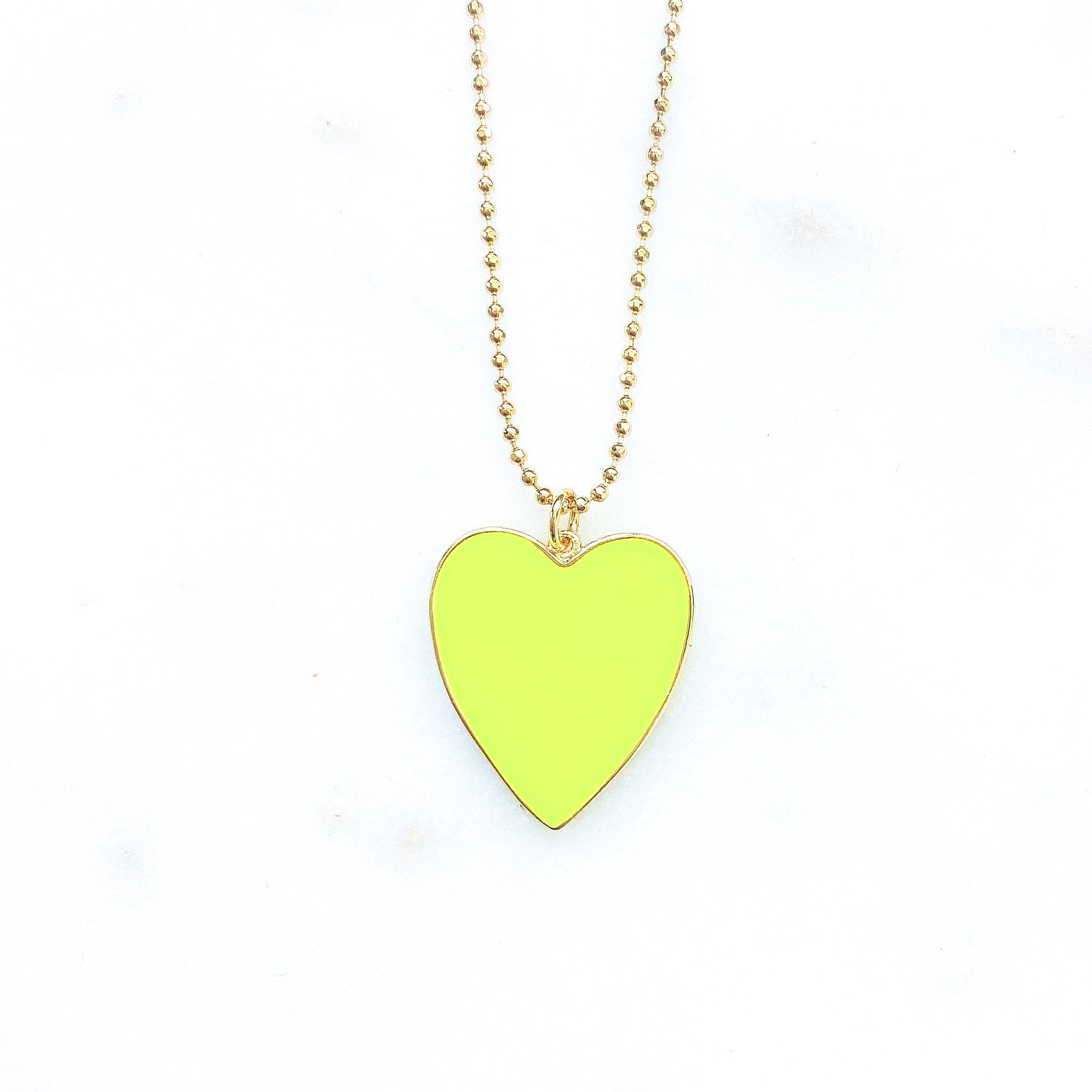 Enamel Large Heart Necklace