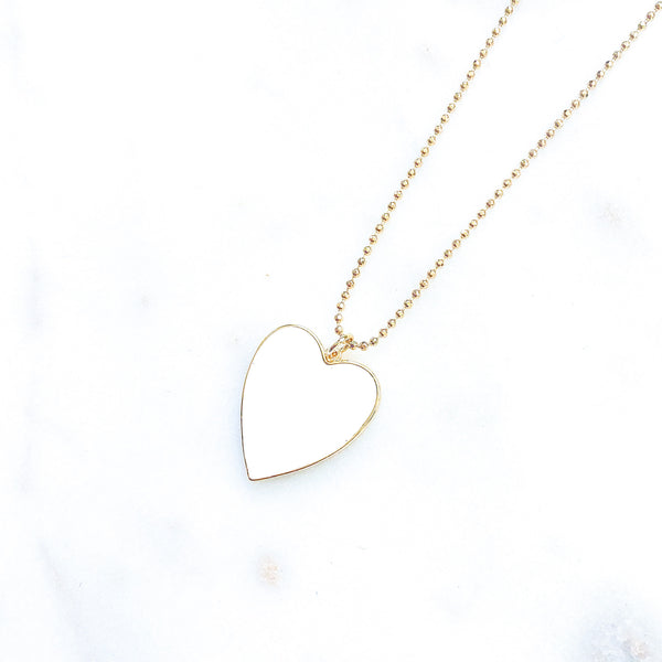 Enamel Large Heart Necklace